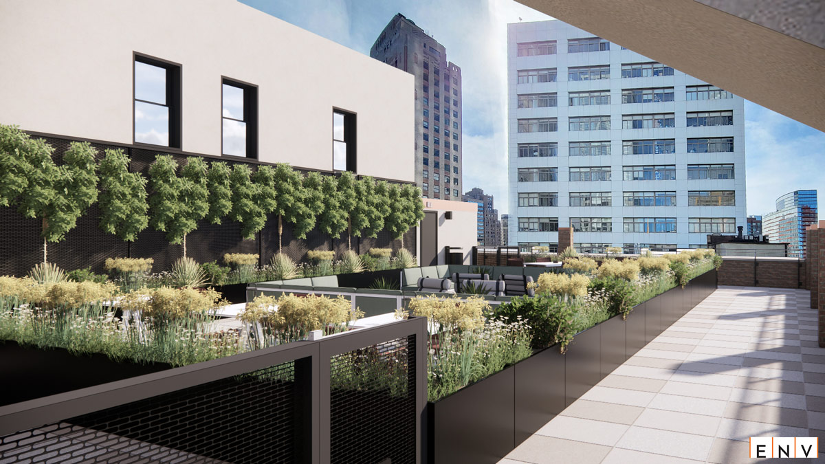 Private Roof Deck for 18th & 19th Floors with Hudson River Views (Computer Rendering)