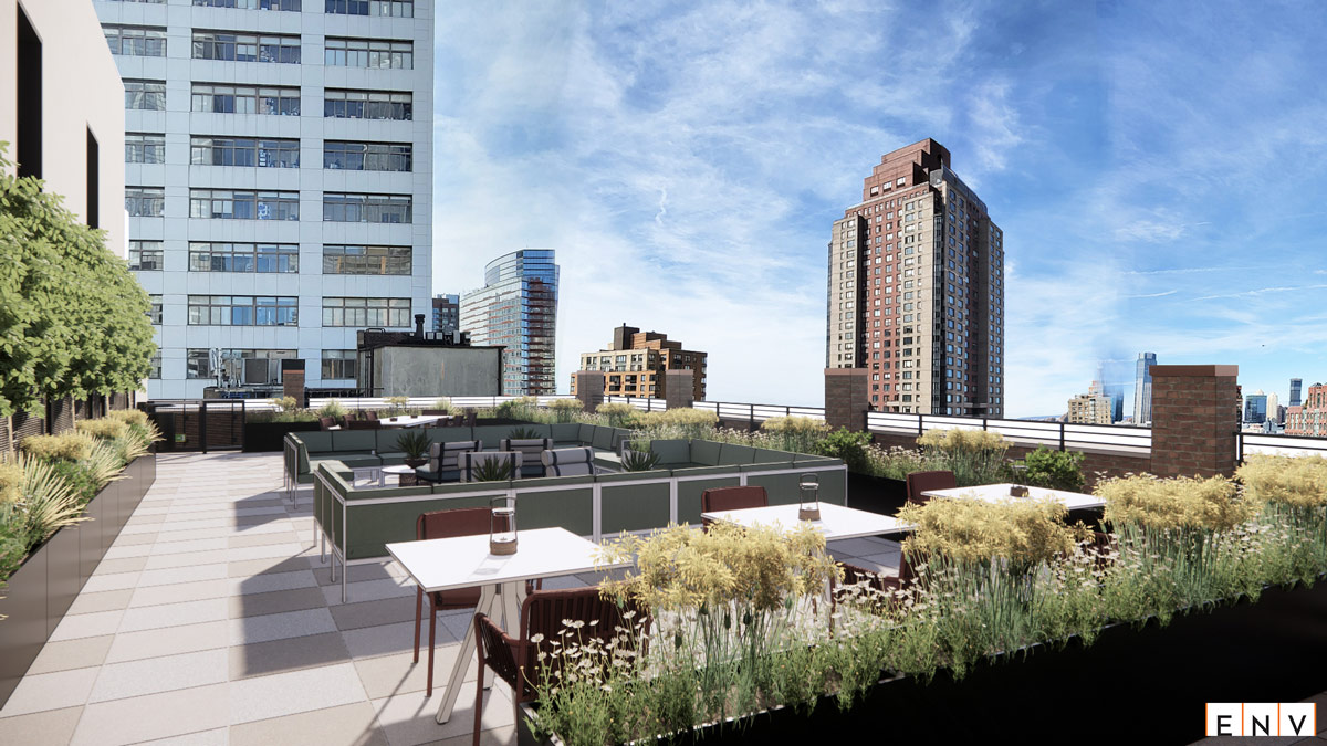 Private Roof Deck for 18th & 19th Floors with Hudson River Views (Computer Rendering)