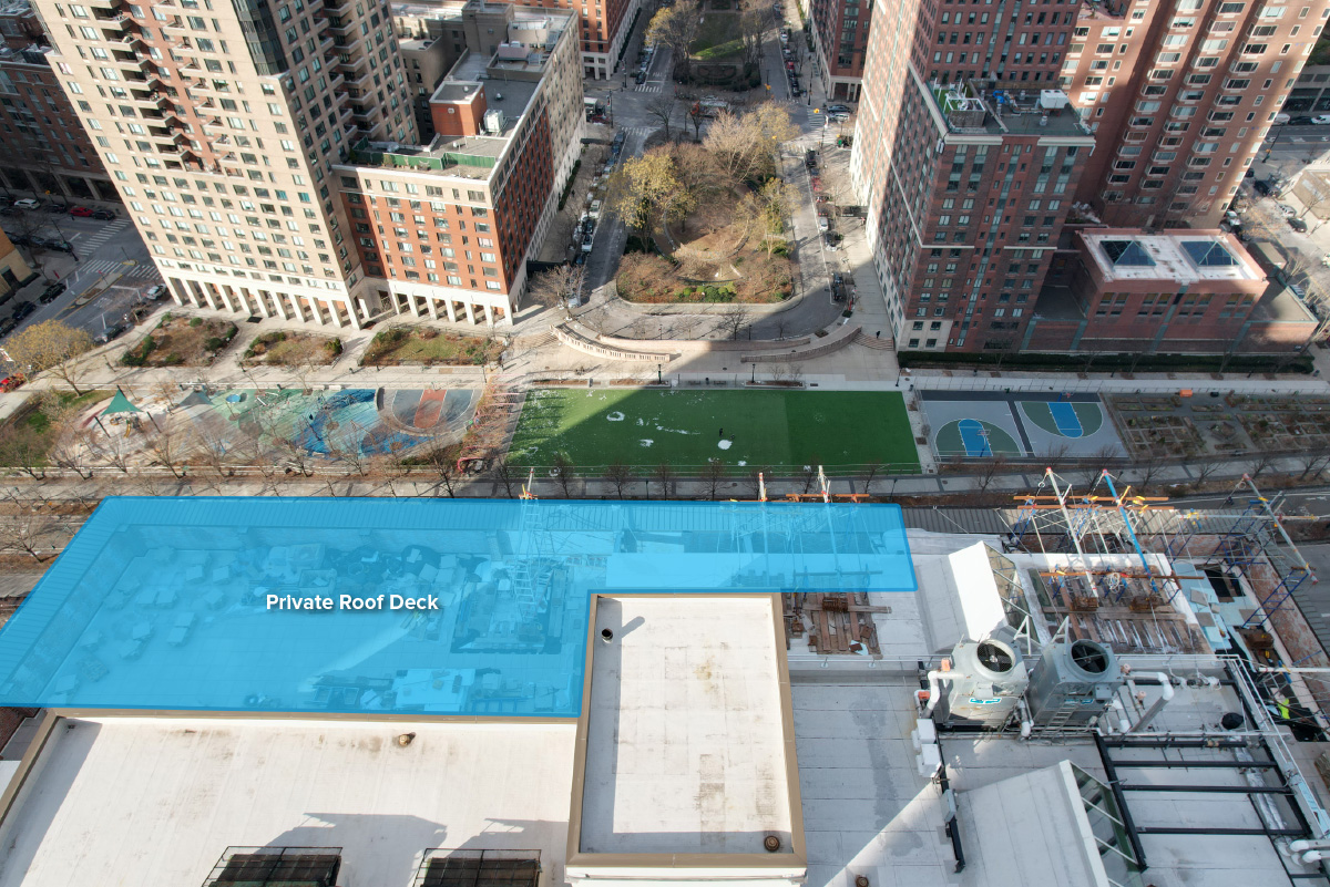 Private Roof Deck for 18th & 19th Floors with Hudson River Views (Under Construction)